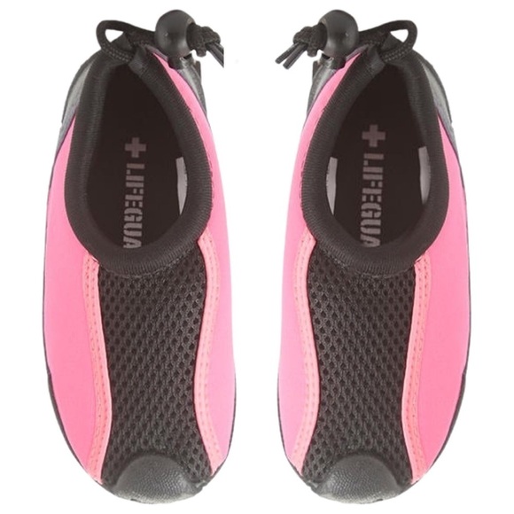 LIFEGUARD • Kids Black & Pink Water Swim Shoe Colorblock Aquatic Beach Gear - Picture 1 of 4